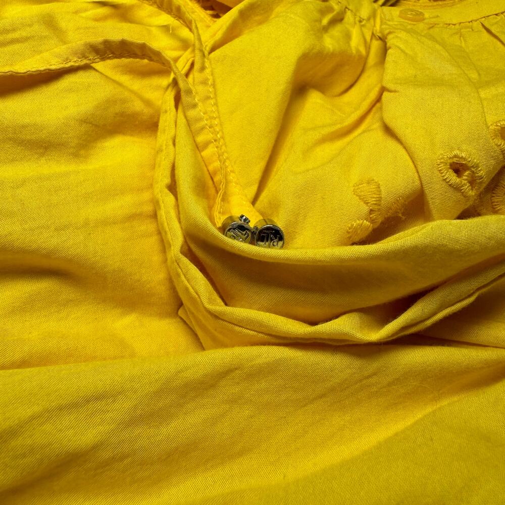 Lauren Ralph Lauren Yellow Embroidered Cotton Dress Women's 12 Boho Summer Euro - Picture 16 of 16